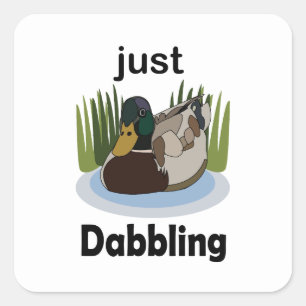 Stockente Planscht Nur Im Schwimmbadparty Quadratischer Aufkleber