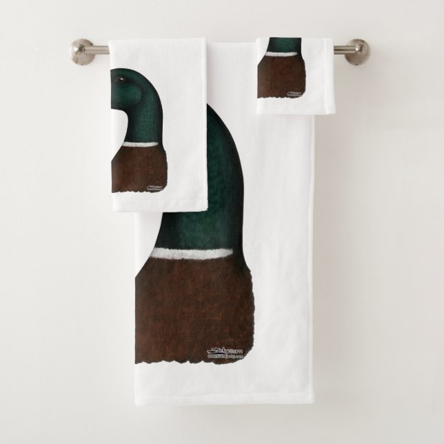 Stockenten-Drake-Kopf Badhandtuch Set (Insitu)
