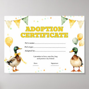 Stockenten-Enten Adoptieren Sie ein Haustier Färbu Poster