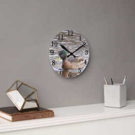 Stockenten-Foto-Uhr Runde Wanduhr