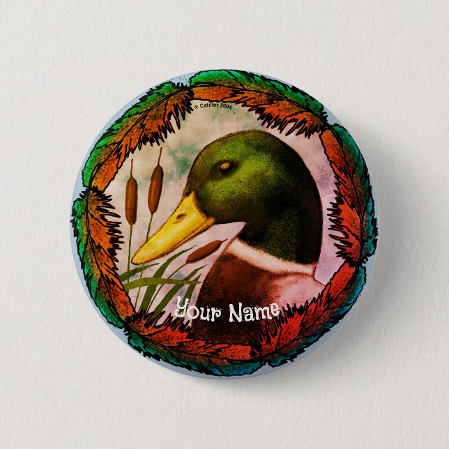 Stockenten-Kopf  Button (Vorderseite)