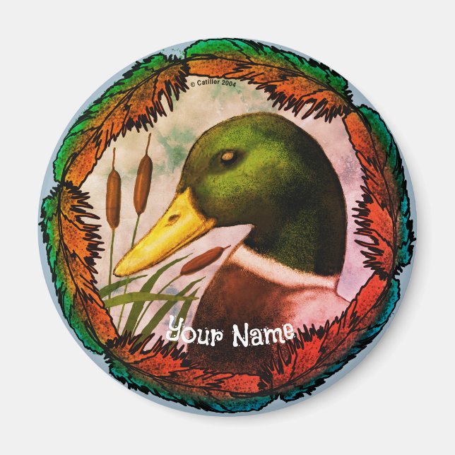 Stockenten-Kopf  Magnet (Vorne)