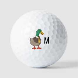 Stockenten-Krawatte Monogramm Initiale Golfball