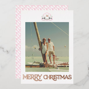 Stockenten-Monogramm Goldfolie Weihnachtskarte Folieneinladung