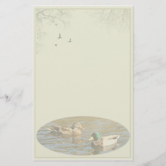 Stockenten-Paar-Gewohnheits-Briefpapier Briefpapier (Vorderseite)