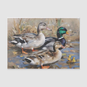 Stockenten Wasserfarbe Decoupage Seidenpapier