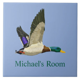 Stockenten-Zimmer-Schild Fliese