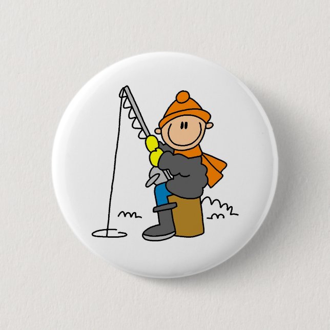 Stockfigur Eisangeln Button (Vorderseite)