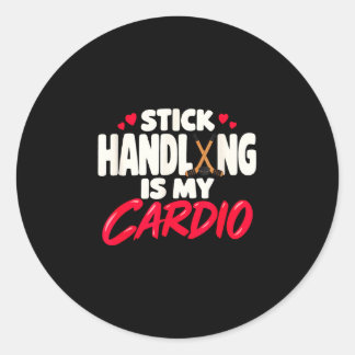 Stockhandling ist für Hockeyspieler Eishockey Runder Aufkleber