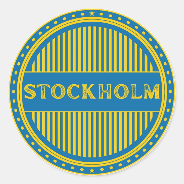 Stockholm City Pride Emblem – Swedish Identity Runder Aufkleber (Vorderseite)