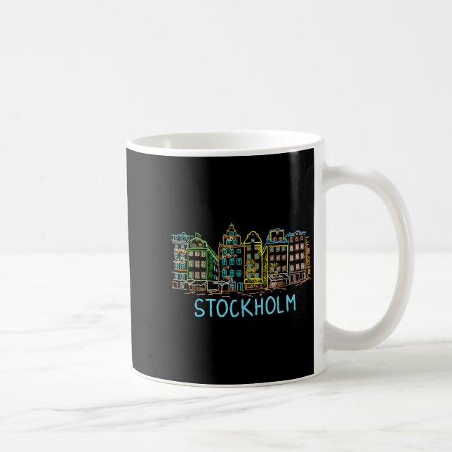 Stockholm City Tee Shirt T Shirt  Kaffeetasse (Rechts)