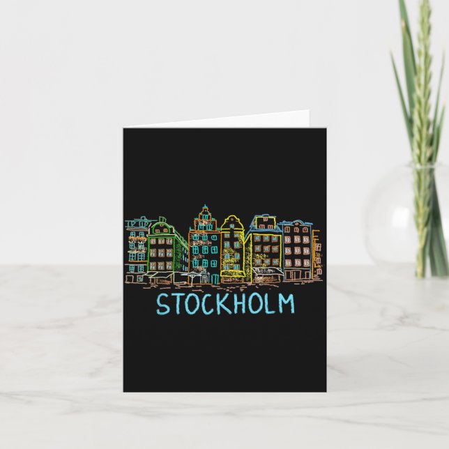Stockholm City Tee Shirt T Shirt  Karte (Vorderseite)