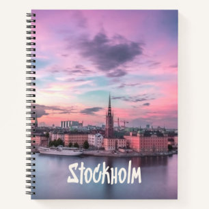 Stockholm Hauptstadt Schweden Night Skyline Notizbuch