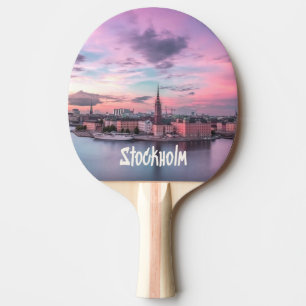 Stockholm Hauptstadt Schweden Night Skyline Tischtennis Schläger