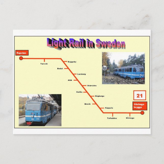 Stockholm Lidingobanan Postkarte (Vorderseite)