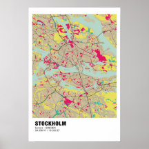 Stockholm Map Poster - Schweden - Farbenfrohe Kart
