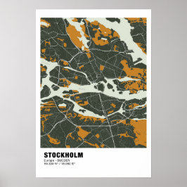 Stockholm Map Poster - Schweden Grüne Karte
