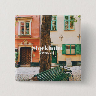 Stockholm Old Town, Gamla Stan, Sweden Souvenir Button