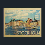 Stockholm Postcard Schweden Vintage Travel Postkarte<br><div class="desc">Stockholm Schweden Design im Vintage Travel Stil mit einer schönen Küstenlage.</div>