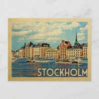 Stockholm Postcard Schweden Vintage Travel