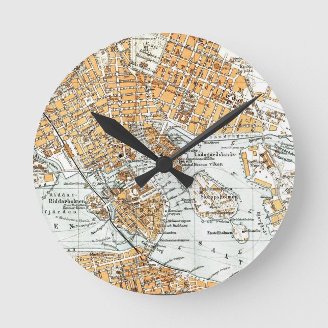 Stockholm Runde Wanduhr (Vorderseite)