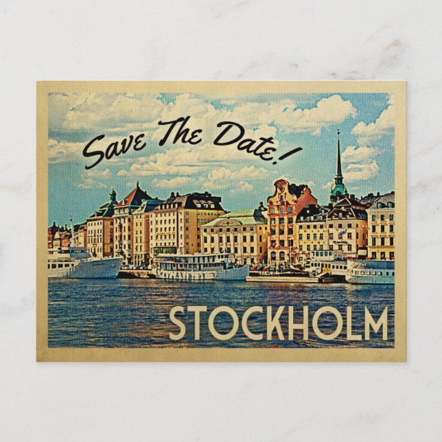 Stockholm Save the Date Schweden Ankündigungspostkarte (Vorderseite)