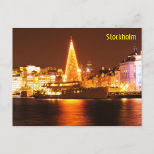 Stockholm, Schweden am Weihnachten nachts