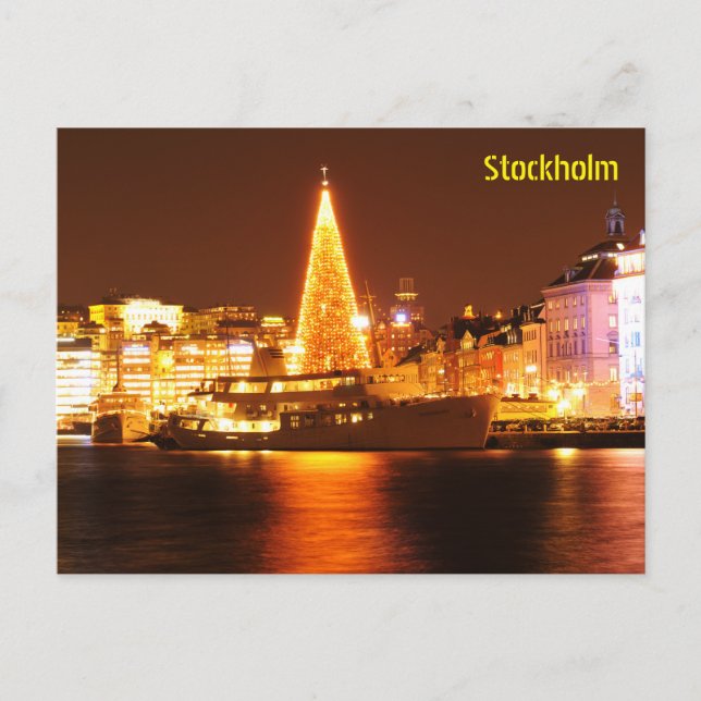 Stockholm, Schweden am Weihnachten nachts (Vorderseite)