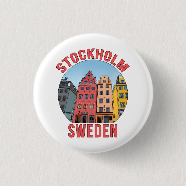 Stockholm Schweden Button (Vorderseite)