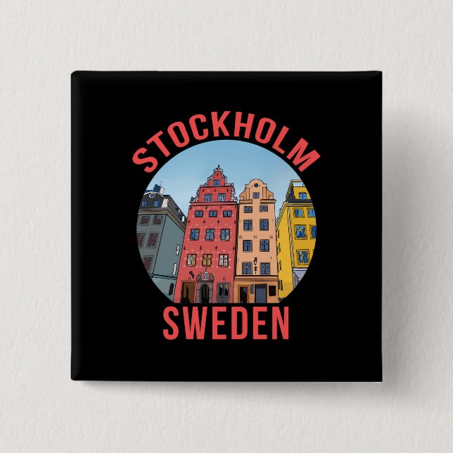 Stockholm Schweden Button (Vorderseite)
