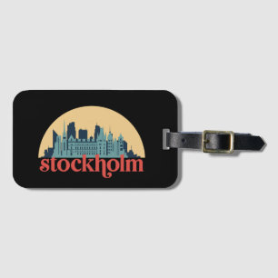 Stockholm Schweden City Skyline Retro City Art Gepäckanhänger