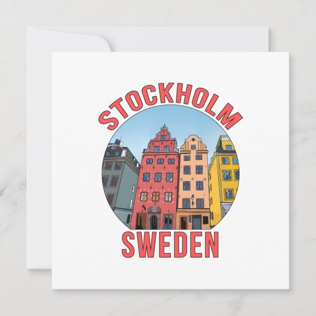 Stockholm Schweden Einladung (Vorderseite)