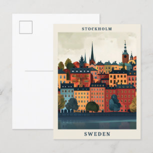 Stockholm Schweden Elegante Art Vintage Postkarte