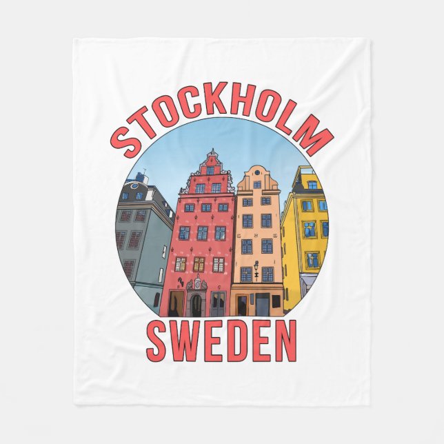 Stockholm Schweden Fleecedecke (Vorderseite)