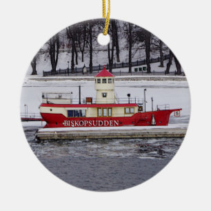 Stockholm Schweden Lightship Biskopsudden Keramikornament