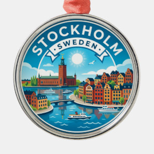 Stockholm Schweden Ornament Aus Metall