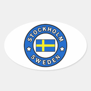 Stockholm Schweden Ovaler Aufkleber
