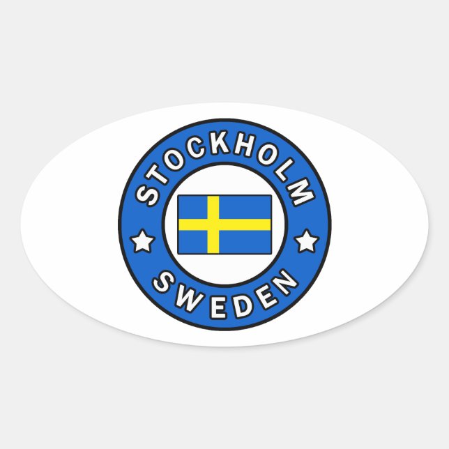 Stockholm Schweden Ovaler Aufkleber (Vorderseite)