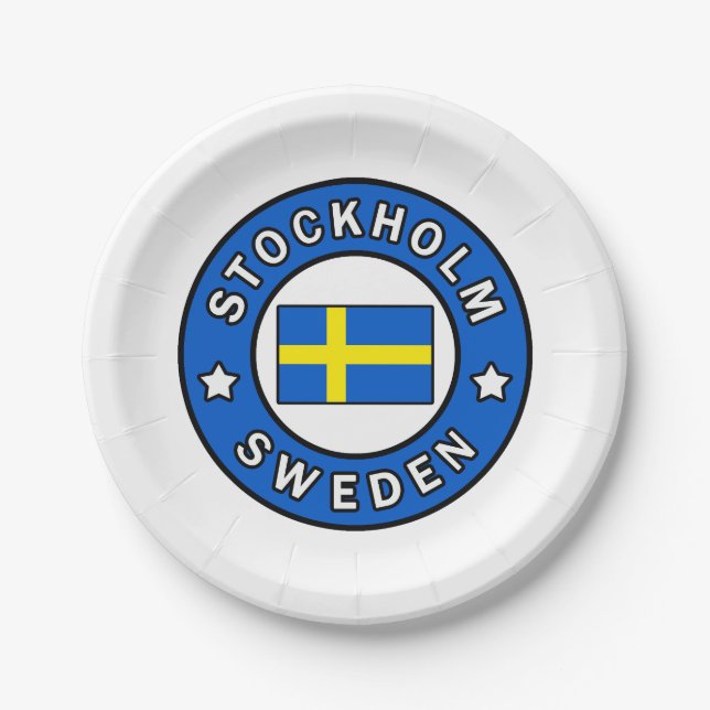 Stockholm Schweden Pappteller (Vorderseite)