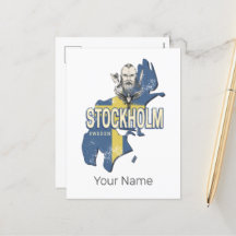 Stockholm Schweden Provinz Karte Vintag Souvenir