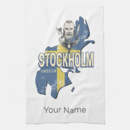 Stockholm Schweden Provinz Karte Vintag Souvenir Geschirrtuch