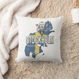Stockholm Schweden Provinz Karte Vintag Souvenir Kissen
