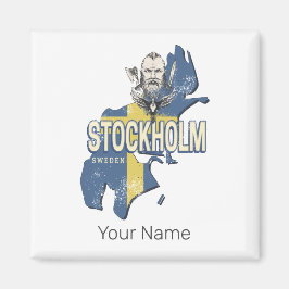 Stockholm Schweden Provinz Karte Vintag Souvenir Magnet
