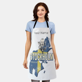 Stockholm Schweden Provinz Karte Vintag Souvenir Schürze