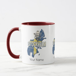 Stockholm Schweden Provinz Karte Vintag Souvenir Tasse