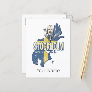 Stockholm Schweden Provinzkarte Vintage-Souvenir Feiertagspostkarte