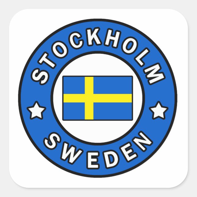 Stockholm Schweden Quadratischer Aufkleber (Vorderseite)