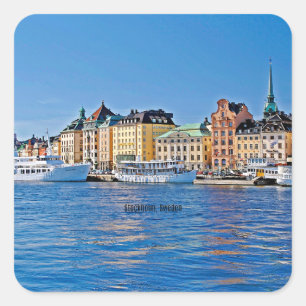 Stockholm, Schweden Quadratischer Aufkleber