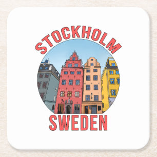 Stockholm Schweden Rechteckiger Pappuntersetzer