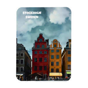 Stockholm Schweden Reise Kunst Vintage Magnet